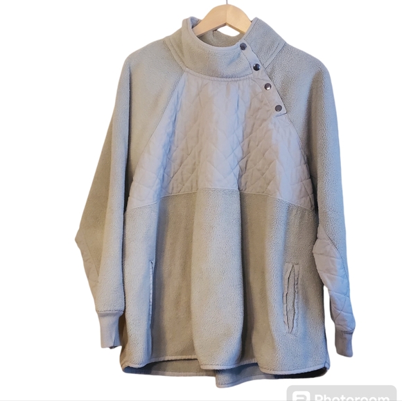 Abercrombie & Fitch Asymmetrical Snap Up Fleece Pullover Size XXL - Picture 1 of 8